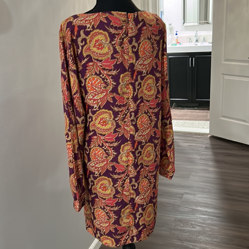 Paisley zipper back dress - new